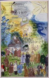 Målning "La Fee Electricite" av Raoul Dufy (1877 - 1953)