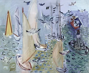 Regates with the Gulls, ca 1930 (olja på duk)