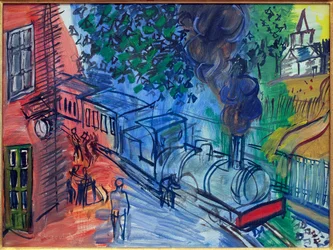 Tåg till stationen. Målning av Raoul Dufy (1877-1953), olja på duk. Fransk konst, 1900-talet. Musee La Piscine, Roubaix.