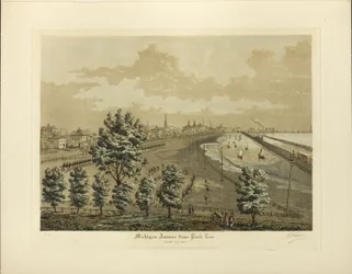 Michigan Avenue från Park Row år 1865