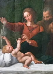 Helig familj, även känd som Madonna av folket, Madonna av Loreto eller Madonna av slöjan