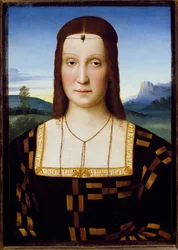 Porträtt av Elisabetta Gonzaga, ca 1504-1505 (olja på trä)