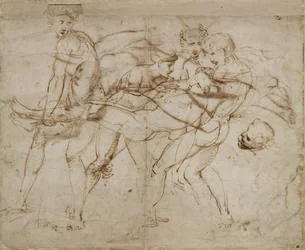 The Death of Adonis (penna och brunt bläck på benvitt papper)