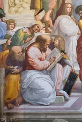 Skolan i Aten, detalj av Pythagoras och hans elever, Stanza della Segnatura