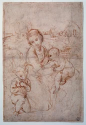 The Virgin of Prince Esterhazy Study - Ritning, c.1507-1508