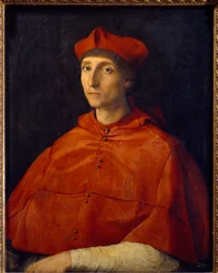 Porträtt av en kardinal - Målning av Raffaello Sanzio dit Raphael