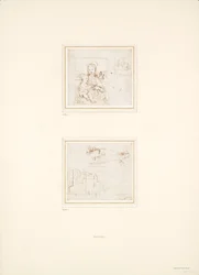 Två separata skisser av landskap, 1500-1504