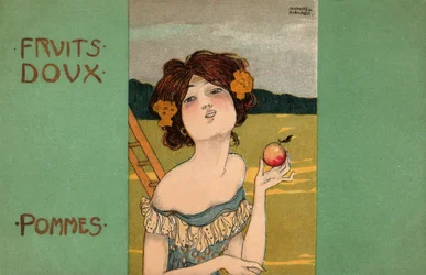 Äppelplockning, ca 1900 (illustration)