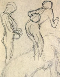 Nakenstudie, c. 1905 (ritning)