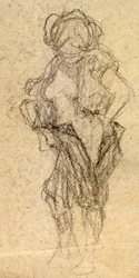 Nakenstudie, c. 1905 (ritning)