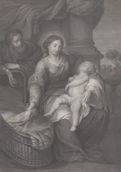 Den heliga familjen, med Kristusbarnet sovande i jungfruns knä, 1786