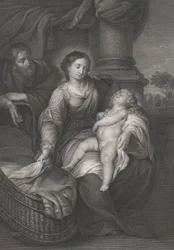 Den heliga familjen, med Kristusbarnet sovande i jungfruns knä, ca. 1778-86