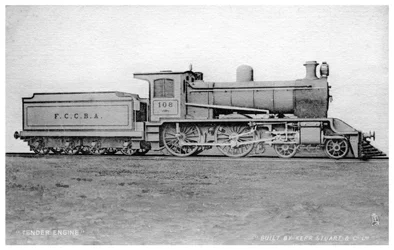 4-4-0 tender motor, ånglok byggt av Kerr, Stuart och Co, tidigt 1900-tal.