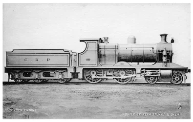4-4-0 tender motor, ånglok byggt av Kerr, Stuart och Co, tidigt 1900-tal.