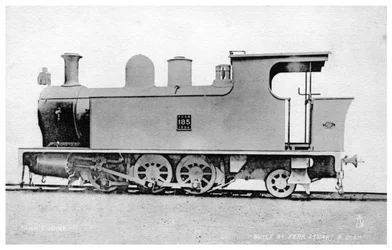 Tankmotor, ånglok byggt av Kerr, Stuart och Co, tidigt 1900-tal.