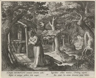 Saint Patroclus av Néris som eremit Eremiternas dygdiga liv (serietitel) Trophaeum vitae solitariae (serietitel)
