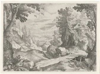 Landskap med kapell