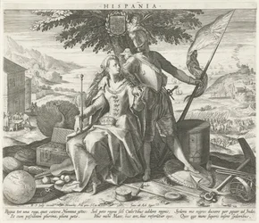 Spanien med Juno och Mars Hispania (titel på objekt) Allegoriska representationer av europeiska länder (serietitel)