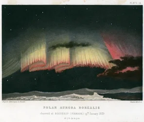 Aurora Borealis eller norrsken, gardinform 1839. [1872]