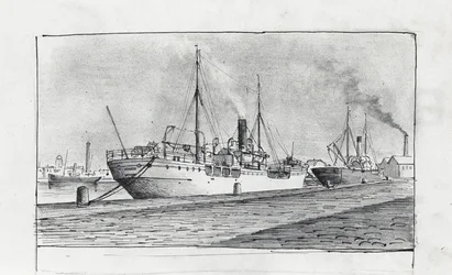 Bateaux a quai (bläck på papper)