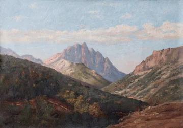 Landskap, berg (olja på duk)