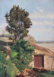 Läktare ovanför Girondes flodmynning, ca 1930-tal (olja på trä)