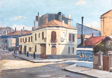 Rue a Bordeaux (olja på trä)