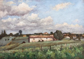 Vingårdar (Côtes de Bourg) i Bayon (olja på trä)