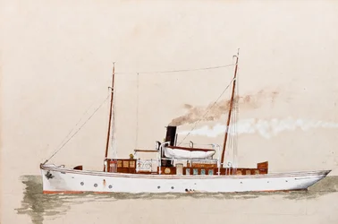Yacht (gouache på papper)