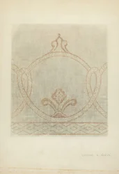 Väggmålning Restaurering Ritning, c. 1940.
