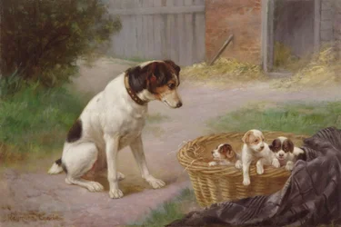 En stolt mor, ca 1910 (olja på duk)