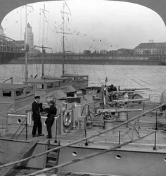 Flottilj av motorbåtar på Rhen, c1918-1919.