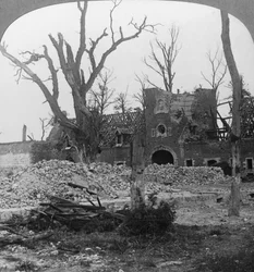Ruinerna av Beury Chateau, Festubert, Frankrike, första världskriget, c1914-c1918