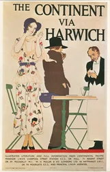 Reginald E. Higgins: Kontinenten via Harwich. Storbritannien ... (litografi)