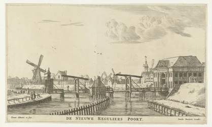 Utsikt över den tredje Regulierspoort i Amsterdam Den nya Regular Gate (titel på objekt) Stadsportarna i Amsterdam (serietitel) Nya och eygentlycke bilder av Amsterdams stadsportar som framkommit av R.N. Sailor (serietitel