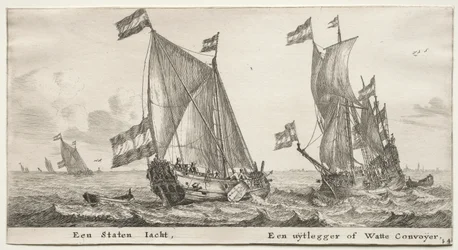 Amsterdams skepp: holländsk amiralitetsyacht. Ett vaktfartyg.