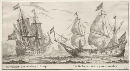 Ships of Amsterdam: The Freedom, a Man-of-War. Varghunden, ett spanskt fartyg.