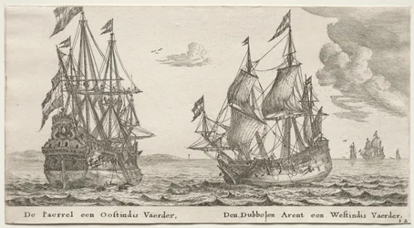 Ships of Amsterdam: The Pearl and East Indiaman, The Double Eagle, a West Indiaman.