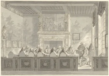 Sittande av Prins Willem V i Amiralitetets styrelse i Amsterdam