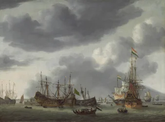 Amsterdams hamnscene, ca. 16541655.