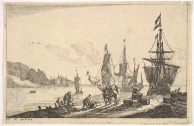 Vik med segelfartyg, 1600-talet.