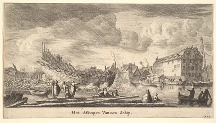 The Launch of a Ship, 1600-talet.