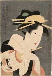 Beauties of the Pleasure Quarters (Seiro bijin awase): värdinnan i Izumiya Teahouse