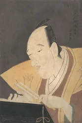 Jo-ruri-berättaren Tomimoto Buzendaya, ca. 1795, ca. 1795.