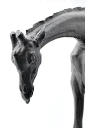 Stor giraff med sänkt huvud, modellerad 1909-10, gjuten före 1913 (brons) (se även 3084917-43)