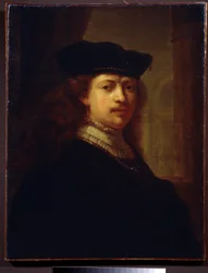 ""Porträtt av målaren Harmenszoon van Rijn Said Rembrandt (1606-1669)"" Målning av Rembrandts följe. Pushkin-museet från 1600-talet, Moskva