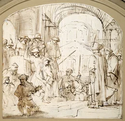 Christ Mocked (penna och bläck med tvätt på papper)