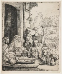 Abraham underhåller änglarna