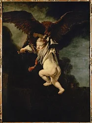 Ganymedes i örnens klor (olja på duk)