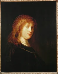 Saskia med slöja (målning på duk)